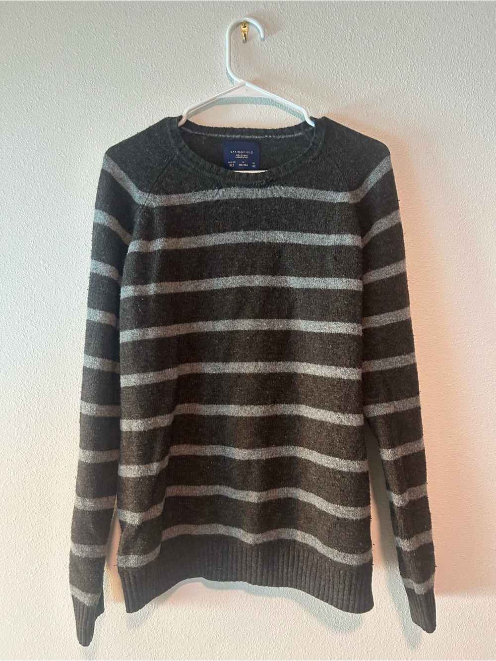 Women's Striped Crewneck Sweater - Gray